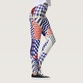 Retro Patchwork Driehoeken Nautische Stijl Leggings (Rechts)