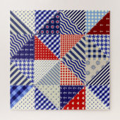 Retro Patchwork Driehoeken Nautische Stijl Legpuzzel (Horizontaal)