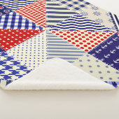 Retro Patchwork Driehoeken Nautische Stijl Sherpa Deken (3/4)