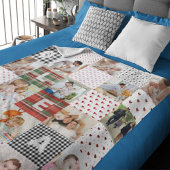 Retro Patchwork Effect Quilt Pattern Photo College Fleece Deken