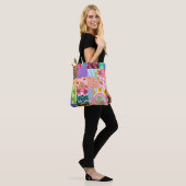 Retro Patchwork Groovy Boho Canvas tas (Op model)