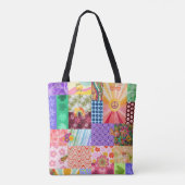 Retro Patchwork Groovy Boho Schoudertas Tote Bag (Achterkant)