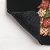 Retro Patchwork Kerstboom Vintage Prettig Kerstfee Muismat (Hoek)