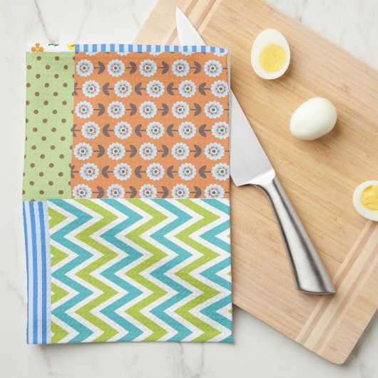 Retro Patchwork Quilt Country Pattern Theedoek (Quarter Fold)