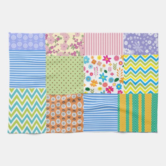 Retro Patchwork Quilt Country Pattern Theedoek (Horizontaal)