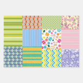 Retro Patchwork Quilt naaipatroon thema Inpakpapier Vel (Voorkant 2)