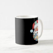 Retro Patchwork Santa Claus Christmas Preppy Xmas Koffiemok (Voorkant rechts)