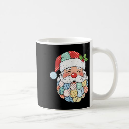 Retro Patchwork Santa Claus Christmas Preppy Xmas  Koffiemok (Rechts)