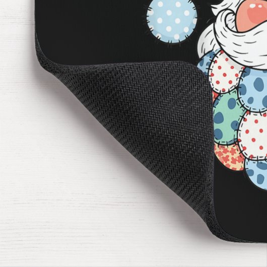 Retro Patchwork Santa Claus Christmas Preppy Xmas Muismat (Hoek)