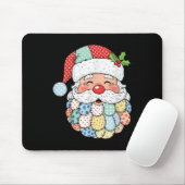 Retro Patchwork Santa Claus Christmas Preppy Xmas Muismat (Met muis)