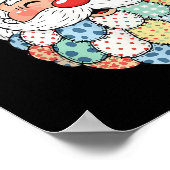 Retro Patchwork Santa Claus Christmas Preppy Xmas  Poster (Hoek)
