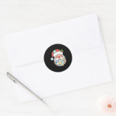 Retro Patchwork Santa Claus Christmas Preppy Xmas Ronde Sticker (Envelop)