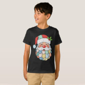Retro Patchwork Santa Claus Christmas Preppy Xmas T-shirt (Voorkant volledig)