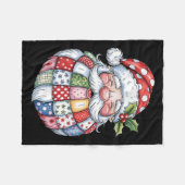 Retro Patchwork Sinterklaas Kerst Preppy Vrolijk Fleece Deken (Voorkant (Horizontaal))