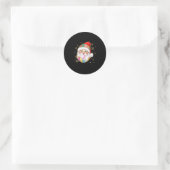 Retro Patchwork Sinterklaas Kerst Preppy Vrolijk Ronde Sticker (Tas)
