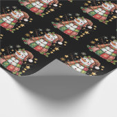 Retro Patchwork Sneeuwman Prettig Kerstmis Coquett Cadeaupapier (Hoek)