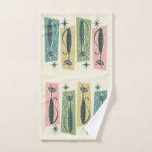 Retro Patchwork Tabbies ©studioxine Bad Handdoek (Handdoek)