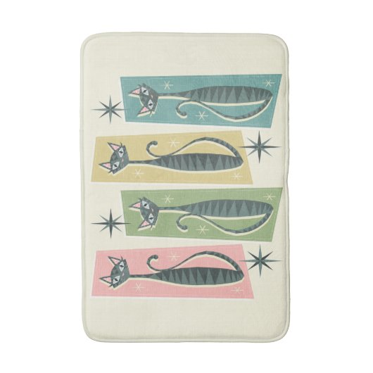 Retro Patchwork Tabbies ©studioxine Badmat (Voorkant Verticaal)