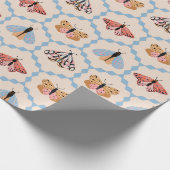 Retro Patel vlinders Cadeaupapier (Hoek)