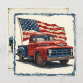 Retro Patriot Auto:  glorie Feestdagenkaart (Voorkant / Achterkant)