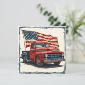 Retro Patriot Auto:  glorie Feestdagenkaart (Staand voorkant)