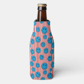 Retro Patriot Lachend Gezicht Flesjeskoeler (Fles Voorkant)