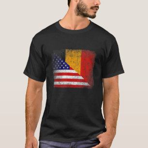 Retro Patriotic American Belgium vlag verhit T-shirt