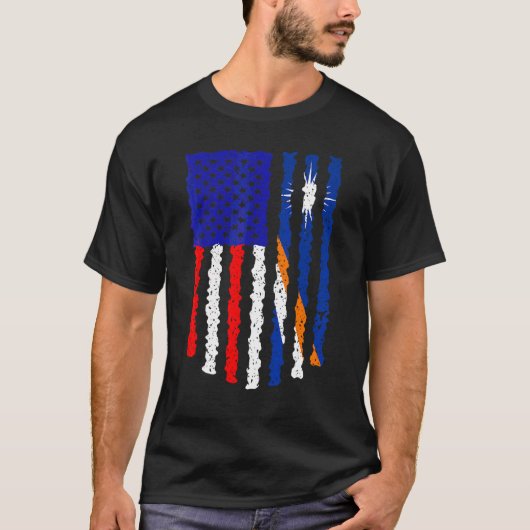 Retro Patriotic American Marshall Islands Flag Dis T-shirt (Voorkant)