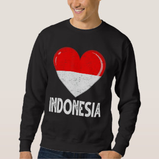 Retro Patriotic Heart Indonesia Vlag veraf Trui