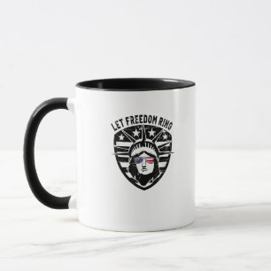 Retro Patriotic laat vrijheid 4 juli klinken Mok
