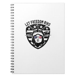 Retro Patriotic laat vrijheid 4 juli klinken Notitieboek