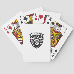 Retro Patriotic laat vrijheid 4 juli klinken Pokerkaarten