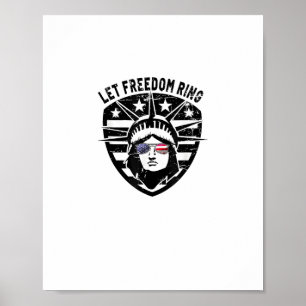 Retro Patriotic laat vrijheid 4 juli klinken Poster