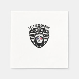 Retro Patriotic laat vrijheid 4 juli klinken Servet