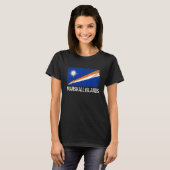 Retro Patriotic Mannen Women Marshall Islands Flag T-shirt (Voorkant volledig)