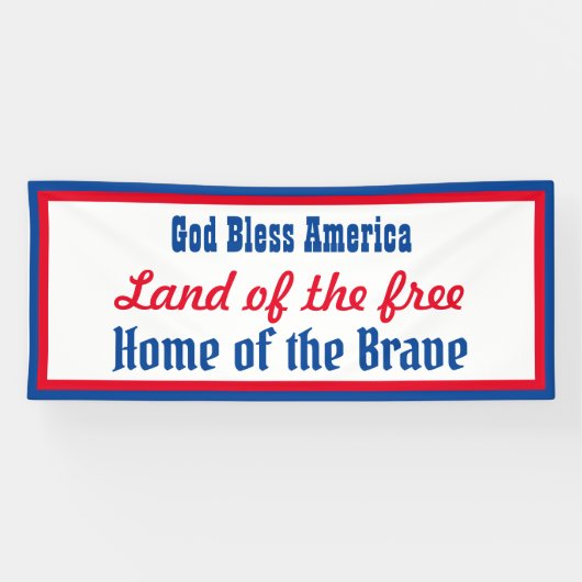 Retro Patriotic Red White God zonder Amerika Spandoek (Horizontaal)