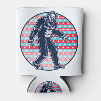 Retro Patriotic Sasquatch | 4 juli Bigfoot Blikjeskoeler