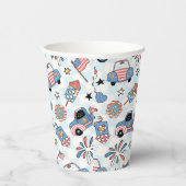 Retro Patriotic USA 4 juli Papieren Bekers (Rechts)