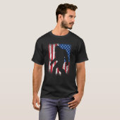 Retro patriottic Bigfoot sasquatch met USA vlag 4T T-shirt (Voorkant volledig)