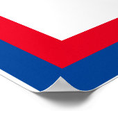 Retro Patriottic Red Blue White, op 4 juli, Happy Poster (Hoek)