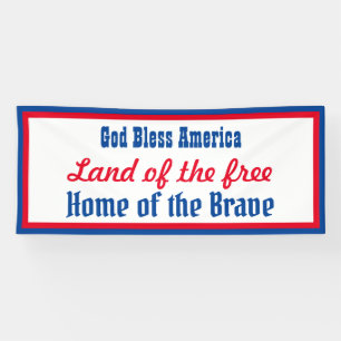 Retro Patriottic Red White God zegene Amerika Spandoek