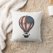 Retro Patriottisch Heet Luchtballon Shirt Ontwerp_ Kussen (Deken)