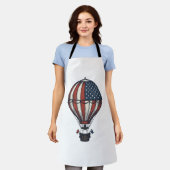 Retro Patriottisch Heet Luchtballon Shirt Ontwerp_ Schort (Gedragen)