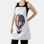 Retro Patriottisch Heet Luchtballon Shirt Ontwerp_ Schort (Insitu)