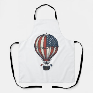 Retro Patriottisch Heet Luchtballon Shirt Ontwerp_ Schort