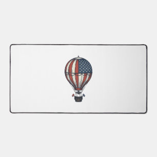 Retro Patriottisch Heet Luchtballon T-Shirt Ontwer Bureaumat