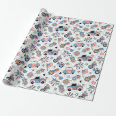 Retro Patriottisch USA 4 juli Cadeaupapier (Uitgerold)