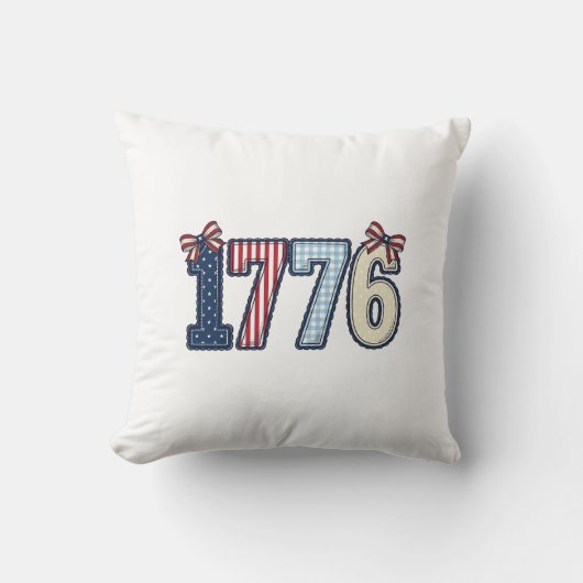 Retro Patriottische 1776 Lint Shirt Ontwerp_1 Kussen (Voorkant)