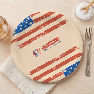 Retro Patriottische 4 juli BBQ Onafhankelijkheidsd Papieren Bordje