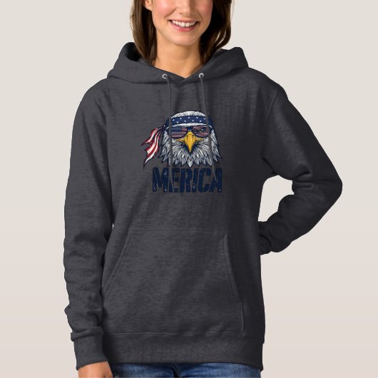 Retro Patriottische Adelaar Merica T-shirt Ontwerp (Voorkant)